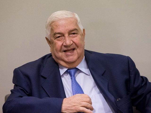 Syrian Deputy Prime Minister and Foreign Minister Walid Muallem attends a meeting with U.N