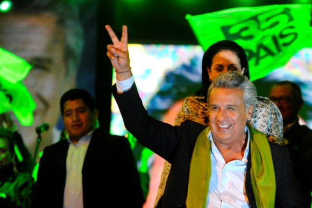 The Ecuadorean presidential candidate of the ruling Alianza PAIS party, Lenin Moreno, ackn
