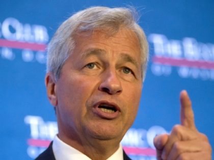 JPMorgan chief executive Jamie Dimon gave a generally positive outlook Thursday, saying, "US consumers and businesses are healthy overall and with pro-growth initiatives"