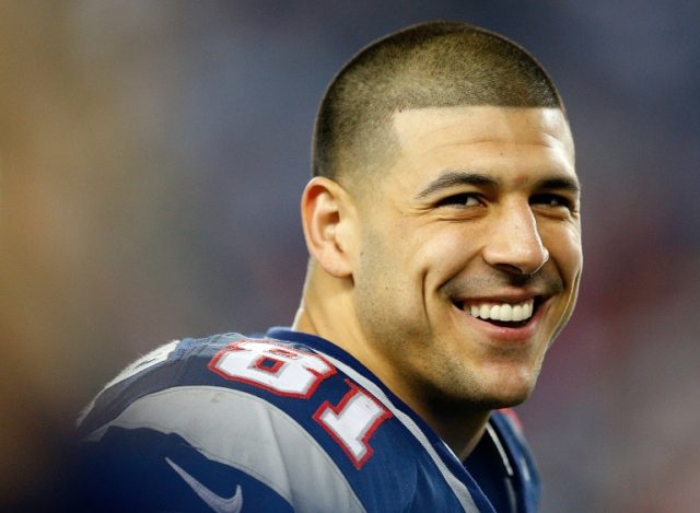 Former New England Patriots tight end Aaron Hernandez, pictured in December 2012, is curre