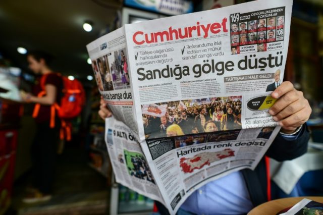 In Turkey after the referendum, opposition newspaper Cumhuriyet ran a headline focused on