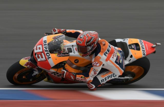 Spain's biker Marc Marquez, in action on April 8, 2017, won his fifth Moto Grand Prix of t