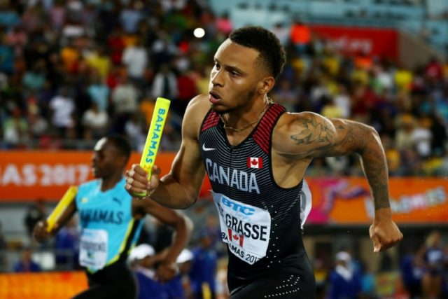 Andre De Grasse's runs a startling third leg in the 4x200m relay to give Canada gold, the