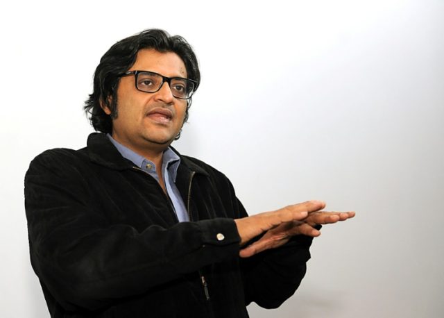 Arnab Goswami, India's most brash and controversial TV news anchor, shown during an interv