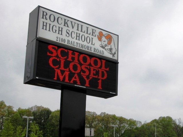 the closing of Rockville High School due to one suspected case of swine flu, in Rockville,