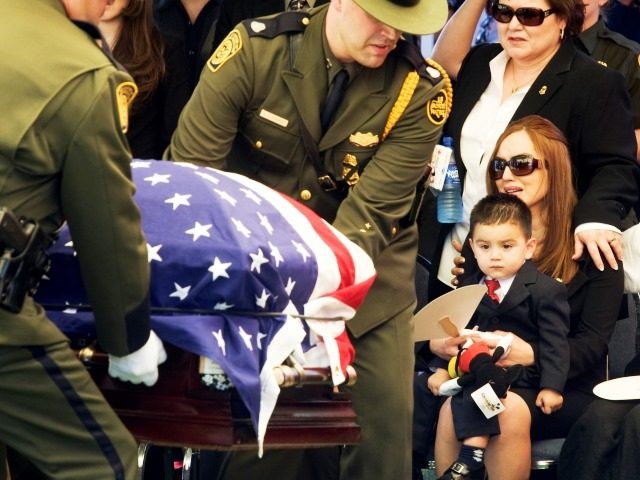 at the funerl service for Border Patrol Agent Robert W. Rosas in El Centro, Friday, July 3
