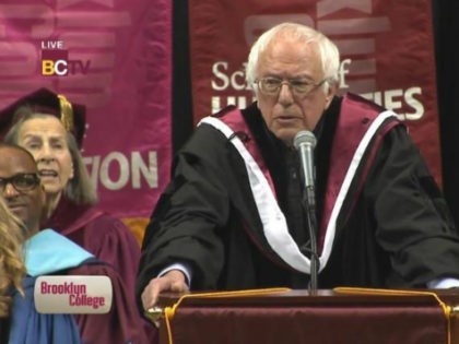 Bernie Sanders gives commencement address at Brooklyn College on May 30, 2017.