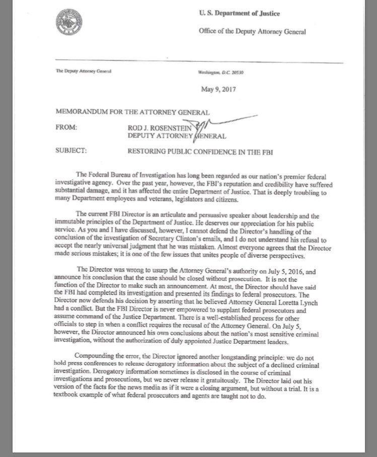 DOJ Memo: Comey's Email Commentary 'Textbook Example of What Federal ...