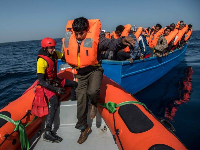 Libyan coastguard / migrant boat