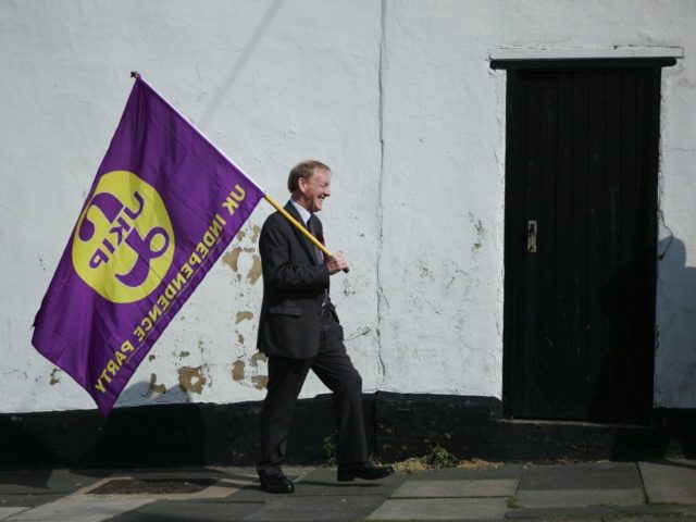 HARTLEPOOL, ENGLAND - APRIL 29: A UK Independence party supporter …