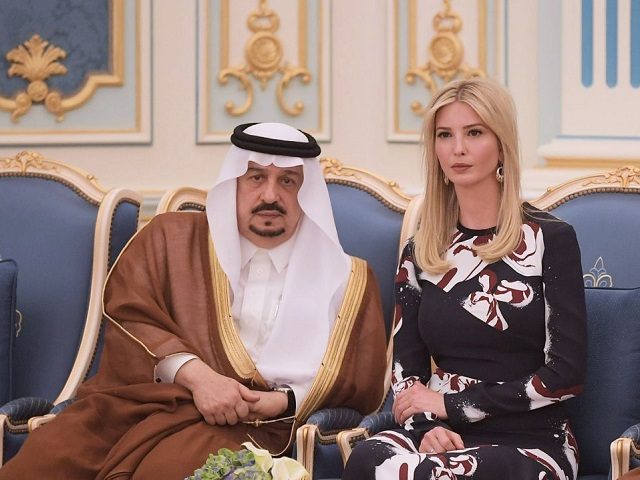 Ivanka Trump is seen at a ceremony where her father US President Donald Trump received the