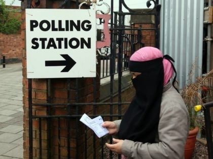 Islam / Muslim face Veil / niqab / Burqa / Voting Polling Stating Birmingham
