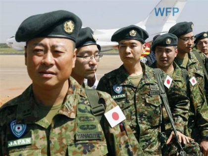 Japan's Ground Self-Defense Force unit arrives in Juba on Nov. 21, 2016, to participate in