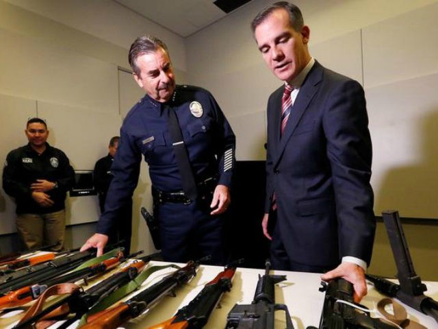 The Los Angeles Police Department’s annual gun buyback netted about 770 guns to be melte