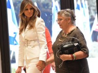 First Lady Melania Trump and Israeli President's wife Nehama speak as they walk at the President's Residence in Jerusalem on May 22, 2017. / AFP PHOTO / MANDEL NGAN (Photo credit should read MANDEL NGAN/AFP/Getty Images)