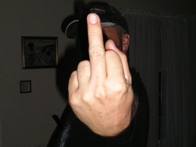 Middle finger (Randy Scribner Jr. / Flickr / CC / Cropped)