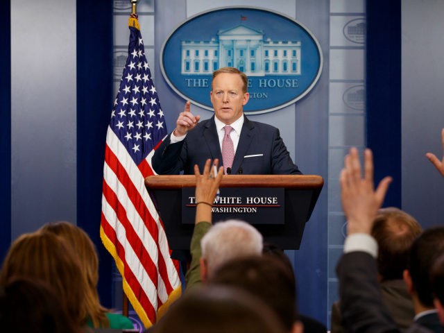 White House press secretary Sean Spicer speaks during the daily press briefing, Friday, Ma