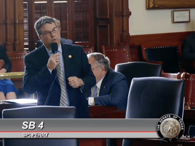 Senator Charles Perry (R-Lubbock TX) engages in final debate before passage of historic an