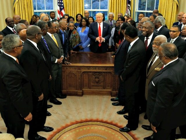 U.S. President Donald Trump welcomes the leaders of dozens of historically black colleges