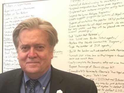 Steve Bannon's whiteboard of promises made by Donald Trump