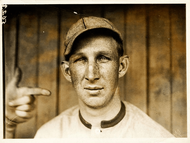 Portrait of "Harvard Eddie" Edward Leslie Grant, third baseman for the Cincinnat