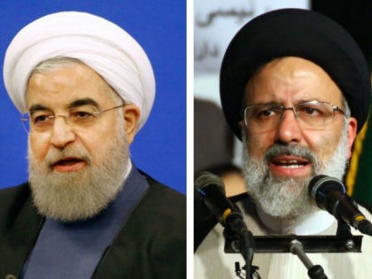Undated combined photo shows Iranian President Hassan Rouhani (L) and Seyed Ebrahim Raisi, a former attorney general. Voting got under way on May 19, 2017, for Iran's presidential election, widely seen as a choice between moderate reformist Rouhani and hard-line conservative Raisi. (Kyodo) ==Kyodo (Photo by Kyodo News via Getty …