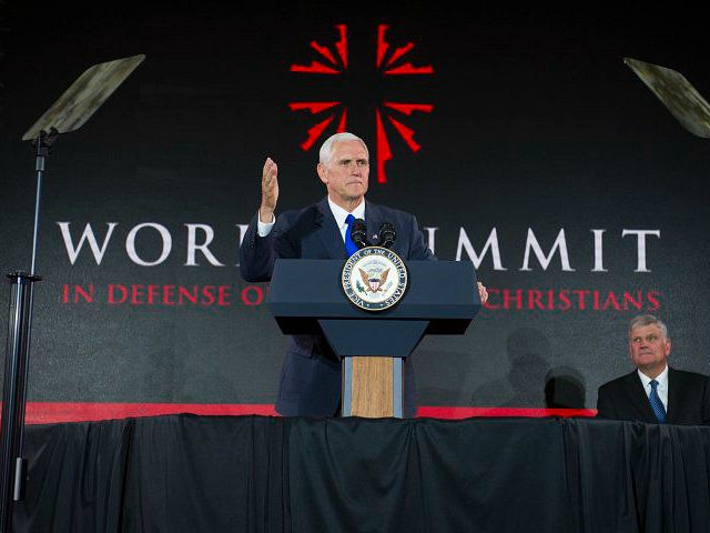 Vice President Mike Pence addresses the World Summit in Defense of Persecuted Christians a