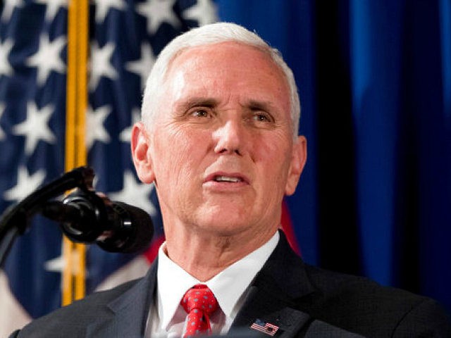 FILE - In this April 17, 2017, file photo, Vice President Mike Pence speaks at the Departm