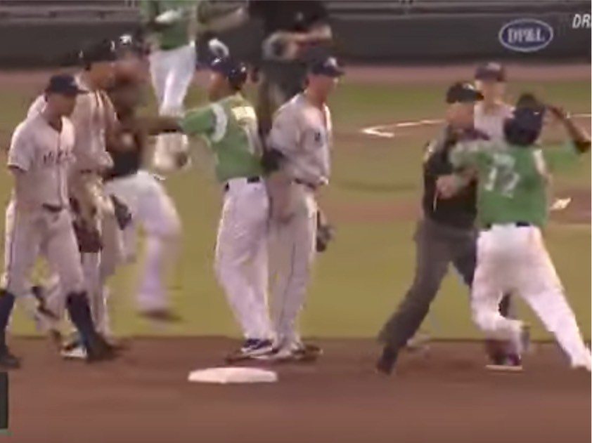 Bench Clearing Brawl Baseball