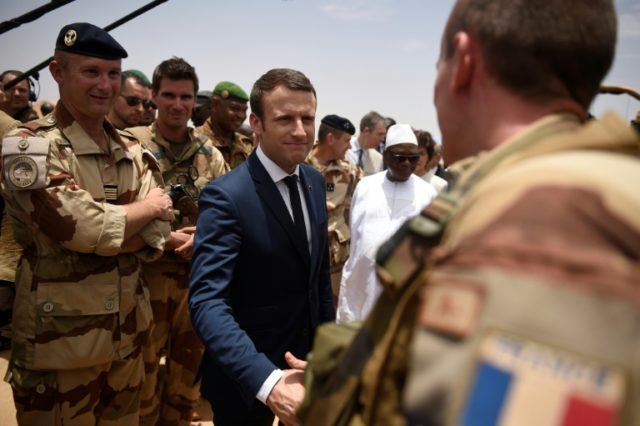 France's President Emmanuel Macron is visiting French troops in Mali on his first official
