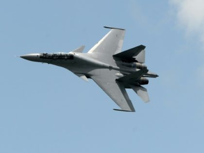 China has denied US allegations that two Chinese Sukhoi SU-30 fighter jets -- like this on