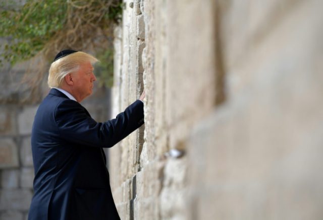 US President Donald Trump visits the Western Wall, the holiest site where Jews can pray, i