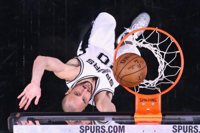Manu Ginobili of the San Antonio Spurs shoots against the Golden State Warriors in Game Fo