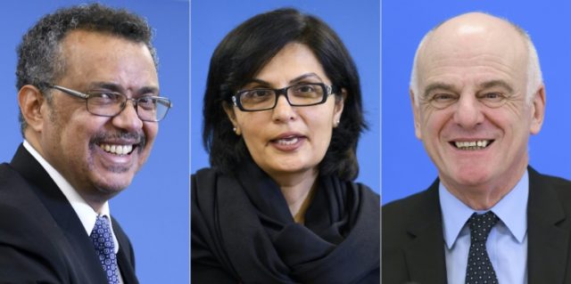 The three candidates for director-general of the World Health Organization (from L) former