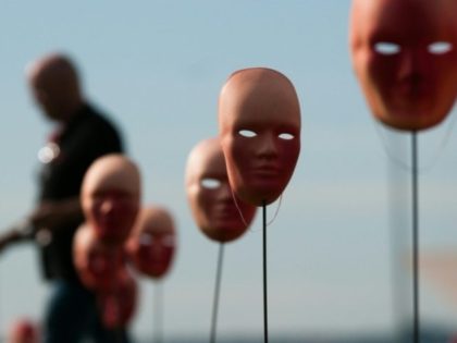 A protest against political corruption scandals in Brazil on Tuesday placed 595 masks -- one for President Michel Temer and each legislator accused -- in front of Congress