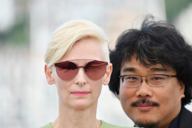 British actress Tilda Swinton and South Korean director Bong Joon-ho are promoting the fil