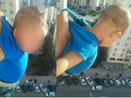 Baby dangles from balcony - Facebook