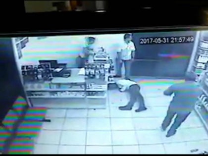 A robbery suspect in Brazil entered a convenience store and drew his gun only to be shot m