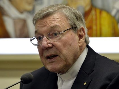 Australian Cardinal George Pell, Prefect of the Secretariat for the Economy of the Holy See, attends a press conference on March 31, 2014 in Vatican. Cardinal George Pell and Italian writer Francesco Lozupone presented the book "Co-responsability and transparency in the administration of church property". AFP PHOTO / ANDREAS SOLARO …