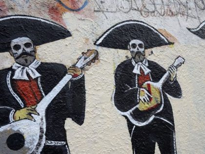 With AFP story by Sara PUIG: US-Mexico-Music-Tradition-Real Estate A mural depicting maria