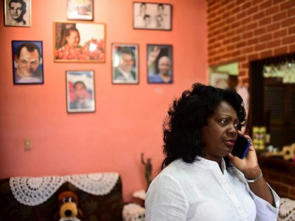 Cuban dissident, leader of the Human Rights organization Ladies in White, Berta Soler, speaks during a interview in Havana, on November 27, 2016, two days after the death of Cuban revolutionary leader Fidel Castro.