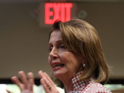 WILTON MANORS, FL - MAY 26: House Minority Leader Rep. Nancy Pelosi (D-CA) speaks during a discussion about LGBT rights at the Pride Center on May 26, 2017 in Wilton Manors, Florida. The discussion centered around the Equality Act, a bill that hopes to amend the Civil Rights Act of …