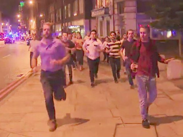 Guy with Pint Fleeing London Terror Attacks