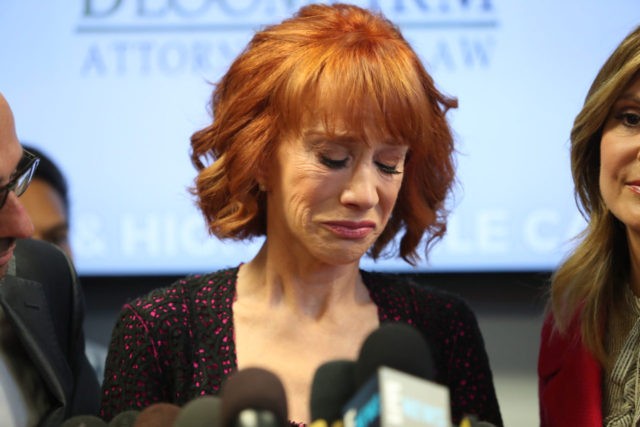 Kathy Griffin speaks during a press conference at The Bloom Firm on June 2, 2017 in Woodl