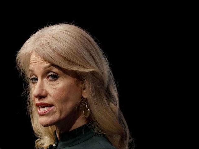 Kellyanne Conway, Counselor to the President, speaks at the Newseum during their 'The President and The Press, The First Amendment in the First 100 Days' event April 12, 2017 in Washington, DC. Conway, formerly President Trump's campaign manager, is one of the administration's main surrogates appearing often on television. (Photo â€¦