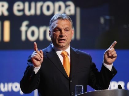 BERLIN, GERMANY - MAY 08: Hungarian Prime Minister Viktor Orban speaks at the Europaforum gathering of German broadcaster WDR at the Foreign Ministry on May 8, 2014 in Berlin, Germany. Orban, whose policies have drawn widespread criticism from other European Union member states as undemocratic and right-wing, is scheduled to …