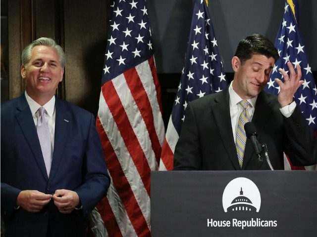 House Speaker Paul Ryan (R-WI), (R), and House Majority Leader, Kevin McCarthy (R-CA), spe