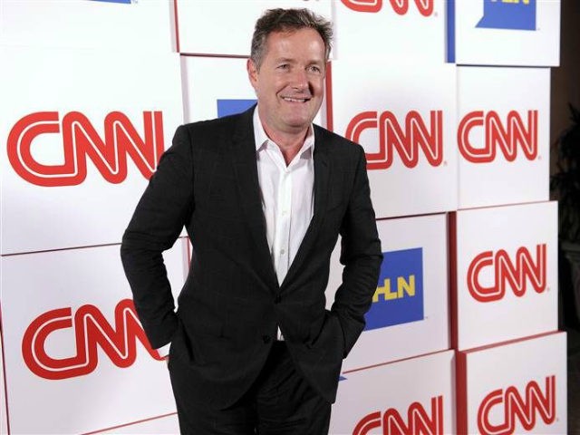 This Jan. 10, 2014 file photo shows Piers Morgan of the CNN show "Piers Morgan Live" at th