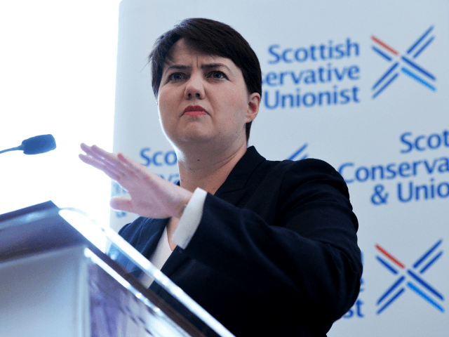 Scottish Conservative Leader Ruth Davidson speaks at a press conference after the Conserva