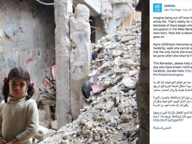 UNRWA uses image of a girl in Syria with the claim that the scene is in Gaza in a fundrais